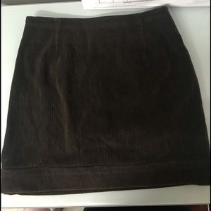Kaki velvet short skirt